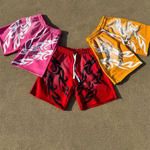 USTLI Men's White Long Sleeve Jersey With Red 22 Print And Red Shorts <b>Set</b> Crew Neck Sporty Summer Wear - Product Image 6