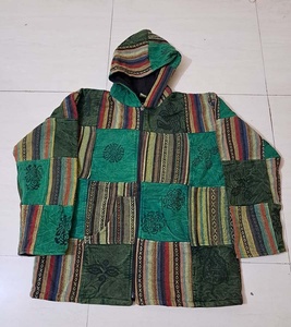 Veste d'hiver unisexe Hippie Veste patchwork avec intérieur Veste polaire Festival Eco Friendly Boho Sweat à capuche zippé GC-AP-1466 - Product Image 3