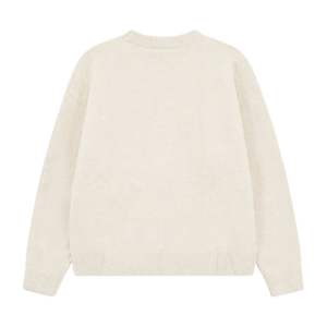Pull en tricot beige, coton doux de qualité supérieure, confortable, élégant, coupe ajustée, pour un port décontracté toute la journée - Product Image 2