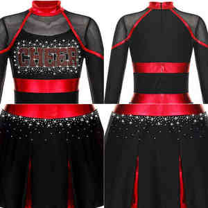 Uniformes de Animadoras con Diseño Personalizado Sublimado, Diseño de Rayo, Accesorios para Animadoras Adultas, Ropa de Práctica para Animadoras - Product Image 3