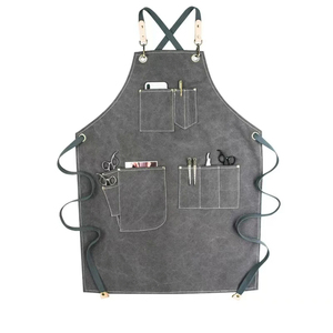 Tablier de travail unisexe en cuir véritable, multi-poches, ajustement confortable, pour atelier professionnel, durable, pour travaux de précision - Product Image 1