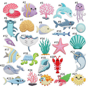 Parches Bordados Personalizados a Precio de Fábrica, Parche Termoadhesivo de Delfín, Parche de Tela Bordado en 3D con Diseño de Animal para Gorras, Sombreros, Bolsos, Chaquetas, OEM - Product Image 1