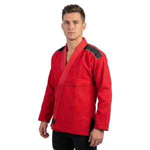 Kimono Rojo de BJJ para Hombre, Uniforme de Artes Marciales, Poliéster que Absorbe la Humedad, Corte Regular para Adultos - Product Image 1