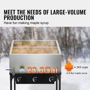 Pentola Industriale per Cottura da 23,6 Galloni, Piatto Evaporatore con 1 Valvola, 3 Serpentine, Capacità 343 Tazze da 8,8 oz, Piatto Evaporatore per Sciroppo d'Acero - Product Image 2