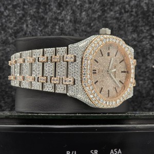 Reloj de Lujo de Acero Inoxidable con Cristales de Moissanita y Zafiro, Estilo Hip Hop Mecánico, Brillante y de Diseño Exclusivo - Product Image 5