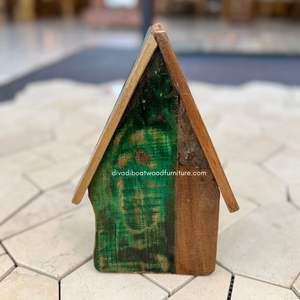 Fournitures de jardin artisanales, décoration intérieure, pots de fleurs / plantes avec design maison, bois de bateau recyclé, couleur originale, vente en gros - Product Image 6