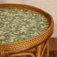 Table basse en rotin naturel artisanal vintage rangement artisan design taille personnalisable meubles de salon maison en osier