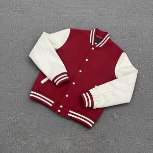 Chaqueta Universitaria para Hombre, con Mangas de Cuero Genuino y Mezcla de Lana, Chaqueta Universitaria para Chicos, Productos de Alta Calidad - Product Image 4