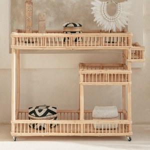 Carritos de bar de ratán al por mayor, carritos rodantes para bebidas producidos por fabricantes de Vietnam - Product Image 1