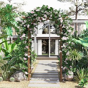 Pergola a traliccio in legno di abete colorato da 79 pollici per piante rampicanti, ideale per recinzioni da giardino - Product Image 2