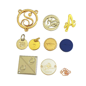 Custom Metal Labels Tags logo Brand Plate <b>Gold</b> Engraved Embossed for Hijab Garment Clothing <b>Clothes</b> and Leather Handbag Bag Wine - Product Image 4