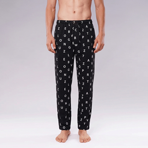 Pantalones de Pijama de Verano Casuales de Alta Calidad, Transpirables, Ecológicos, Ligeros, con Estampado Sublimado, Cintura con Cordón Ajustable para Hombre - Product Image 1