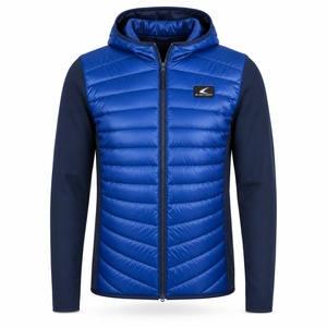 Wholesale High Quality Waterproof 100% Polyester <b>Long</b> Stand Collar Streetwear Front Logo Casual Puffer <b>Jacket</b> - Product Image 1