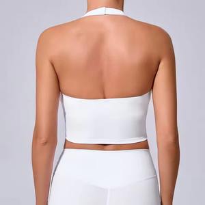 Custom Wholesale New Fashion <b>Womens</b> High Support Yoga Tank <b>Top</b> Double Layer Contrast Color Shockproof Fitness Gym Vest - Product Image 6