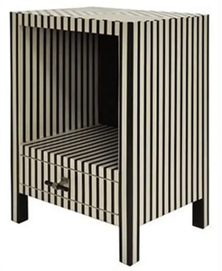 Handcrafted Customized Color Bone Inlay 2-Drawer Side <b>Table</b> Modern Antique Design for Living Room Bedroom Home Furniture - Product Image 4