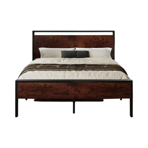 Lit à hauteur réglable de style moderne et écologique KRISHNA INTERNATIONAL, en bois massif et fer, style antique, confortable - Product Image 1