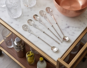 Classic Silver <b>Bar</b> Spoons With Ornate Handles For Cocktail Stirring Handmade Sterling Silver <b>Bar</b> <b>Tools</b> For Cocktail Mixing - Product Image 6