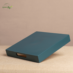 Plateau en bambou fait à la main, écologique, recyclable, plateau de service pour fruits avec poignées, organisateur décoratif, OEM personnalisé - Product Image 6