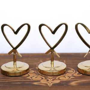 Heart <b>place</b> card holder, Photo Holder,custom engrave wedding <b>place</b> card Display, Metal Circle table number,<b>stand</b> <b>Place</b> - Product Image 4