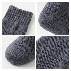 Cozy Ankle <b>Socks</b> With Fleece Lining Gray Solid Knitted Thermo Winter Lounge <b>Socks</b> For Adults Casual Wear - Product Image 4