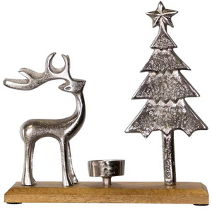 Reindeer and Tree Metal Christmas <b>Tealight</b> <b>Holder</b> Christmas Reindeer and Tree Metal <b>Tealight</b> <b>Holder</b> - Product Image 1