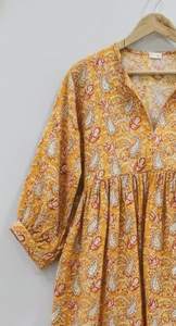 Vestido Formal de Algodón 100% con Estampado Floral Hecho a Mano para Mujer, Largo Midi, Estilo Boho, Cintura Natural, Diseño Simple, para Todas las Temporadas - Product Image 4