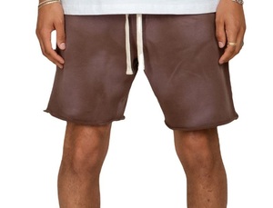 Shorts de survêtement personnalisés pour homme, délavés à l'acide, avec cordon de serrage, effet vintage, délavé, OEM, décontractés, en molleton, pour l'été, respirants, en vente - Product Image 3
