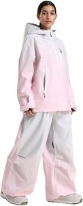 Ensemble veste et pantalon de snowboard pour femme, imperméable, respirant, 100% polyester, combinaison de ski d'hiver, manches bouffantes surdimensionnées, neige - Product Image 2