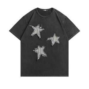 Camiseta de hombre vintage con estampado digital, 100% algodón, estilo urbano, corte holgado, personalizada, extragrande, lavada, de doble capa, larga - Product Image 1