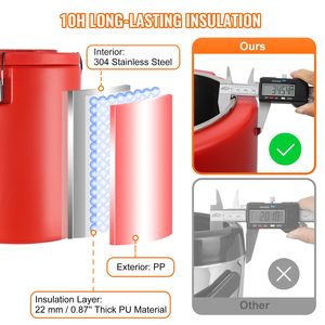 Dispenser per Bevande Isolato in Acciaio Inox da 4,5 Galloni con Capacità di 8L e Rubinetto Termico per Servire Bevande Calde - Product Image 3