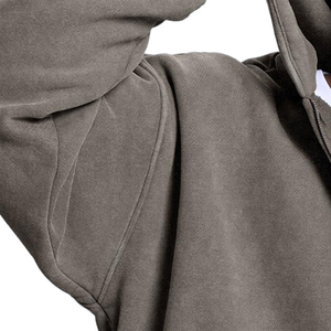 Sweat à capuche zippé pour homme, coupe ample, style streetwear, grammage lourd, pour garçons, en tissu de qualité, personnalisable, coupe oversize, avec la meilleure qualité OEM - Product Image 4