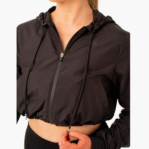 Veste coupe-vent légère à fermeture éclair pour femme, 100 % nylon, coupe courte - Product Image 3