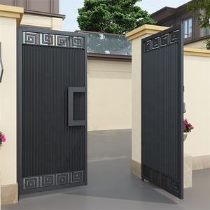 Portes de cour en fer forgé, <span class=keywords><strong>prix</strong></span>, portes d'entrée électriques simples, portes de cour en alliage d'<span class=keywords><strong>aluminium</strong></span>, portes de cour en métal - Product Image 2