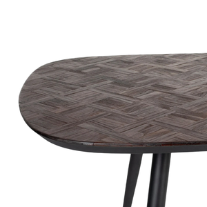 Mesa de Comedor de Madera de Teca Sólida con Diseño Artesanal Muy Elegante, Patas Redondas de Metal, para Hogar, Oficina, Hotel, Cocina, Restaurante - Product Image 3