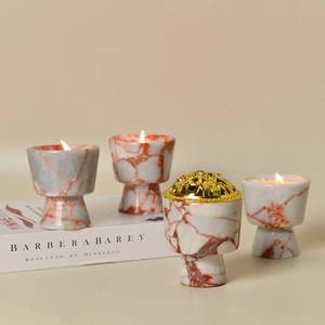 Quemador de Incienso de Mármol con Tapa Dorada, Difusor de Aromaterapia para Decoración del Hogar - Product Image 1