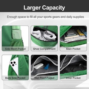 Sac de sport en toile imperméable, grand sac de voyage pour le fitness et les activités de plein air - Product Image 4
