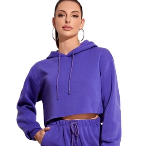 High Quality Heavyweight 100% Cotton Fleece Women's Hoodie Custom Regular Pullover Drop Shoulder Sweatshirt Autumn Winter - Product Image 1