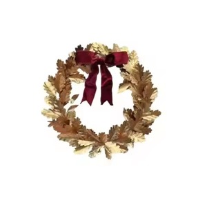 Black Color Metal <b>Leaf</b> Round Wreath Hanger Handmade Durable Outdoor Christmas <b>Wall</b> and Door <b>Decor</b> with Customized Design - Product Image 3