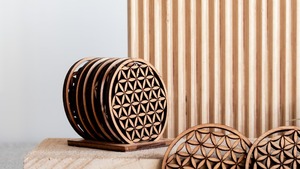 Eco-Friendly Wood Cut Out <b>Coasters</b> with Natural Wood Design for Festive & Party Supplies and Wall Decorations - Product Image 2