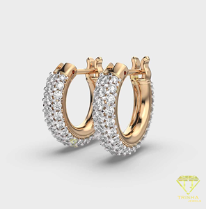 Pendientes de aro de moissanita premium con baño de oro, joyería de lujo para mujer - Product Image 3