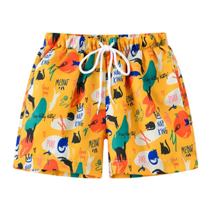 Short de bain pour homme en toile 100 % coton, motif palmier et noix de coco imprimé sur toute la surface, style sportif, idéal pour l'été et la plage – Nouvelle collection très prisée - Product Image 6