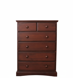 Commode traditionnelle en pin massif à 5 tiroirs, meuble de rangement autoportant pour chambre à coucher - Product Image 2