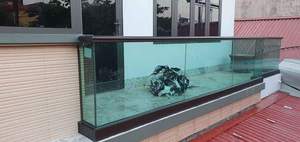 Pasamanos de aluminio con Base en forma de U sin Pilar de alta calidad, vidrio para balcón exterior, fácil instalación, acabado anodizado OEM, marca HOLCOM - Product Image 4