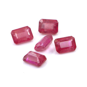 Rubis naturels de Bangkok, octogones calibrés 5x7mm, pierres précieuses de rubis naturelles facettées pour la création de bijoux, prêtes à l'emploi - Product Image 3