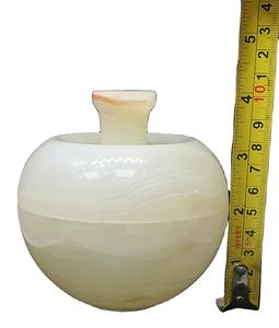 Pot à bonbons en marbre Onyx blanc, pot en marbre Vintage, pot à bonbons en marbre onyx - Product Image 6