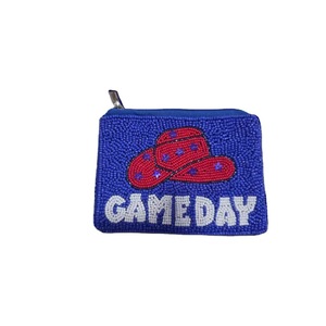 Porte-monnaie artisanal en perles vertes avec motif cœur et GOLF |   Petite pochette à fermeture éclair pour perles, couleurs et tailles personnalisées - Product Image 4
