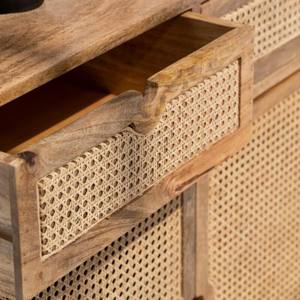 Buffet en rotin Vandana Pebble Flux avec deux tiroirs et deux portes pour des intérieurs modernes et élégants - Product Image 2