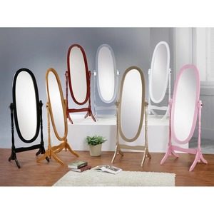 Miroir ovale vintage avec base mobile, ajoute de la chaleur et une esthétique naturelle aux espaces vides, vente en gros depuis l'Inde - Product Image 3