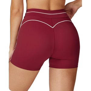 Shorts de sport pour femme à logo personnalisé, taille haute, effet push-up, anti-transpiration, respirant, en Spandex/Nylon, pour Yoga, Gym et Fitness - Product Image 1