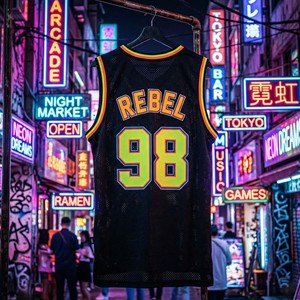 เสื้อบาสเก็ตบอลทรงโอเวอร์ไซส์ ผ้าถัก สปอร์ต สตรีทแวร์ผู้ชาย สีสันปรับแต่งได้ ผ้าฝ้าย 100% ระบายอากาศ แห้งเร็ว แขนสั้น - Product Image 5